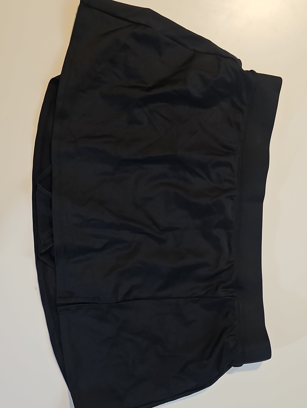 Women's L Mid-Rise Black Swim Skirt With Built-in Brief